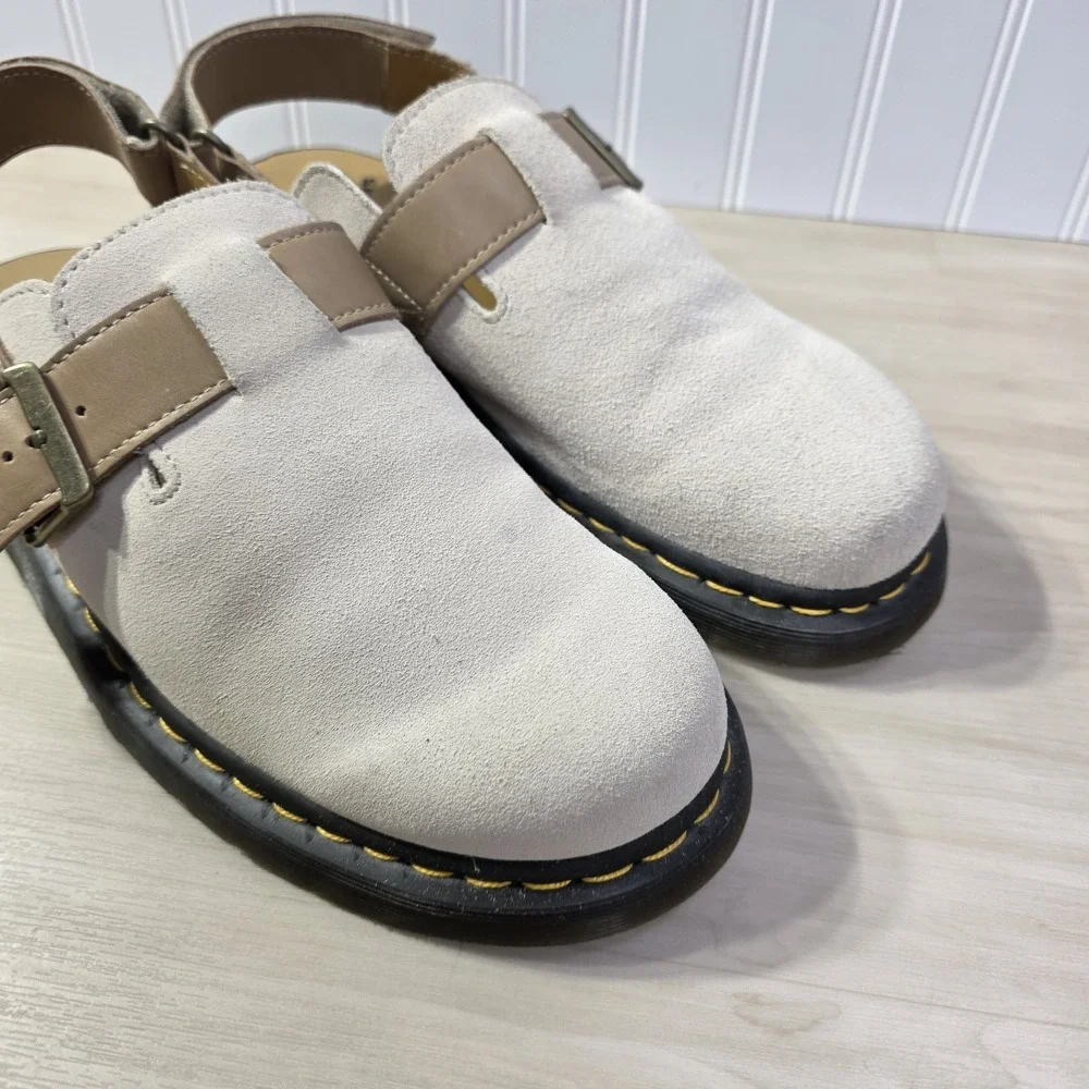 Dr. Martens JORGE II Slingback‎ Mules Clogs Parchment Beige Size Men 11 Women 12